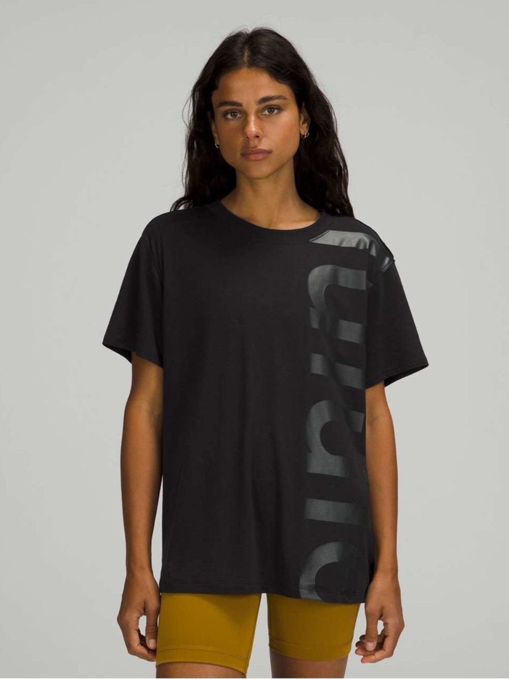 Lululemon All Yours Graphic Short Sleeve T-Shirt Black Oversized Size 8-10